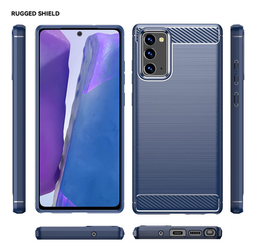 Funda Silicona Fibra De Carbono Para Note 20 Ultra+mica
