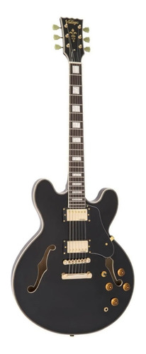 Guitarra Eléctrica Vintage Vsa500gbk Gloss Black Tipo 335