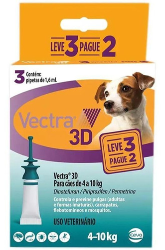 Ceva Vectra 3d Para Cães - Proteção 3 Em 1