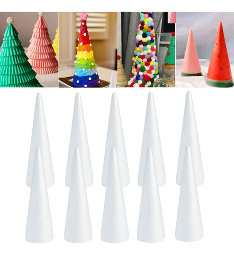 10 Conos De Espuma Para Manualidades, 7 Cm X 2,3 Cm