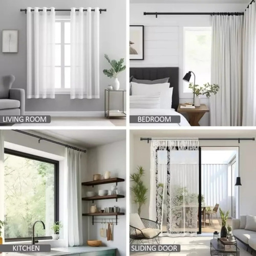 Cortineros De Metal Ajustable Barrales Para Cortina121-213cm