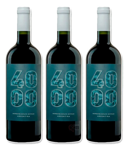 Vino Tucumen 4000 Reserva Blue Malbec Pack X3 Unidades