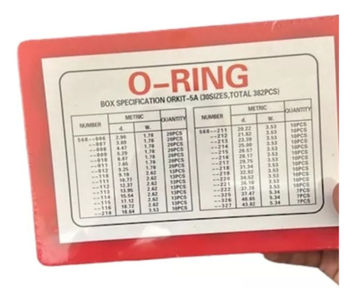 Orrines O-rings Kit Caja 382 Piezas Sello Goma