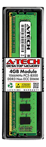 Módulo Ram De Escritorio A-tech Ddr3 1066 Mhz Pc3-8500 De 4