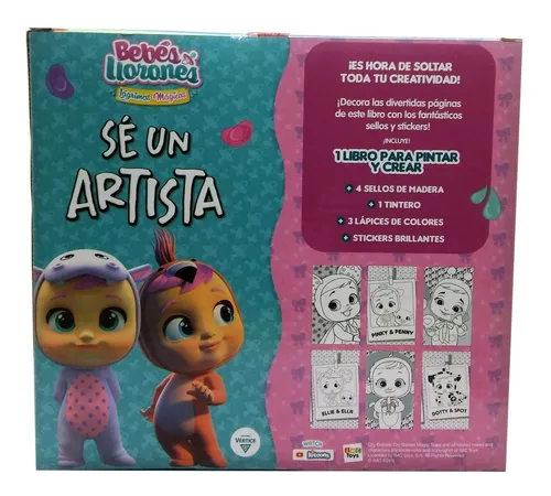 Caja Arte Bebes Llorones Sellos De Madera + Libro De Pintar Caja Arte Bebes Llorones Sellos De Madera + Libro De Pintar