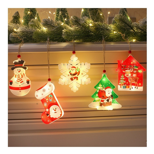 Corda De Árvore De Natal Luzes De Decoração De Janela 5pcs