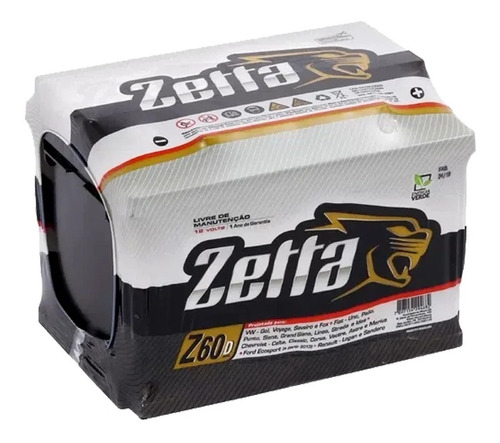 Bateria De Carro Zetta 50ah Caixa Alta Onix Yaris Hb20 1.0 