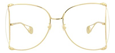 Gucci Mujer Oro Redondo Oro Transparente Gafas De Sol 27dcq
