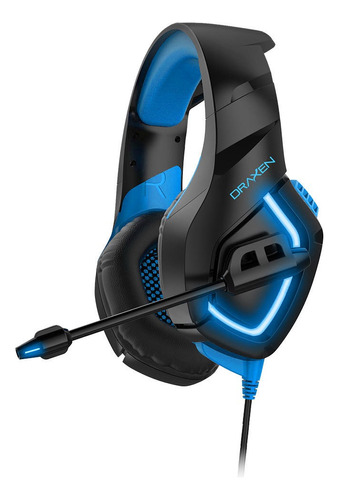 Headset Gamer Draxen Dn100 Preto E Azul Draxen