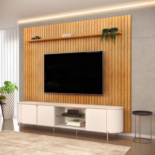 Rack Com Painel Dj Móveis 36042.262 Para Tv Até 75