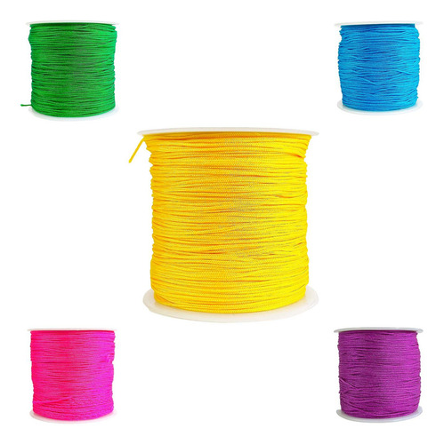 Hilo Para Pulsera Chino Elastico Bisutería 0.8 Mm 92 Metros Color Amarillo