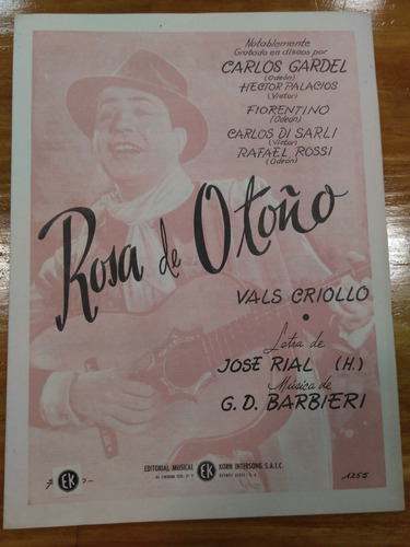 Rosa De Otoño Rial Barbieri Vals Partitura