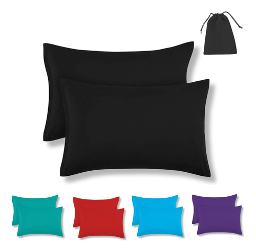 2 Fundas De Almohada King Size Tacto Algodón + Bolsita