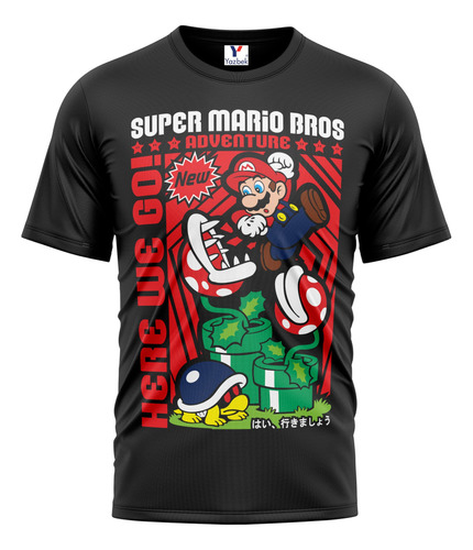 Playera Super Mario, Cuello Redondo 100% Algodón