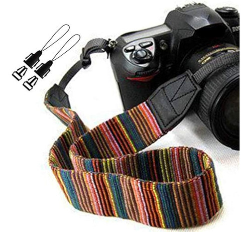 Correa De Cuello Para Camara Ajustable Con Diseño De Rayas