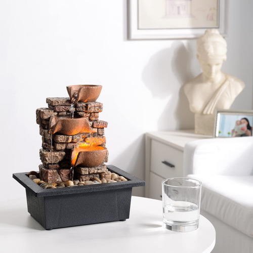 Fuente De Mesa De 3 Niveles Para Relajación En Casa
