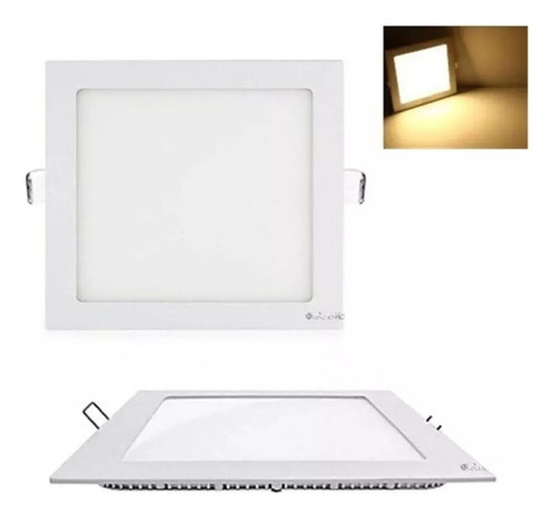 Foco Panel Led Cuadrado Embutido 25w Luz Calida