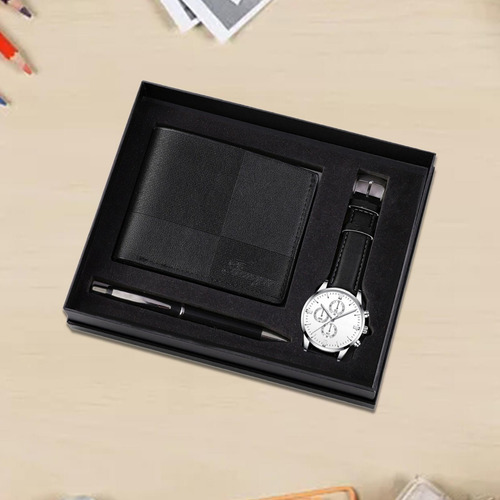2 Juego De Regalo Para Hombre, Elegante Organizador, Negro