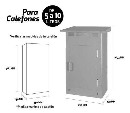 Gabinete Para Calefont 5-10lts Certificado Splendid