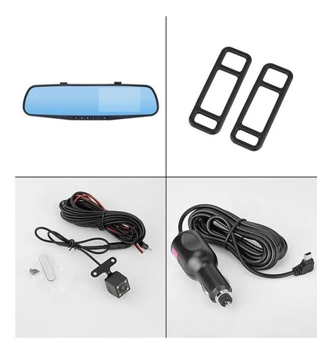 Espejo Retrovisor 4.3 PuLG Doble Cámara Frente Y Reversa Dvr