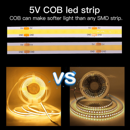 Dc 5v Usb Cob Llevó Las Luces Touch Dimmer Flexible Llevó La