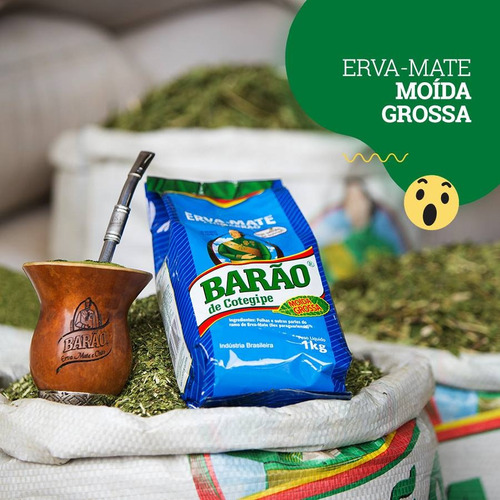 Kit Erva Mate Chimarrão Barão Moída Grossa Top De Venda