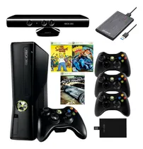 Comprar Xbox 360 500gb + 500gb 4 Controle Originais Kinect+100jogos Preto