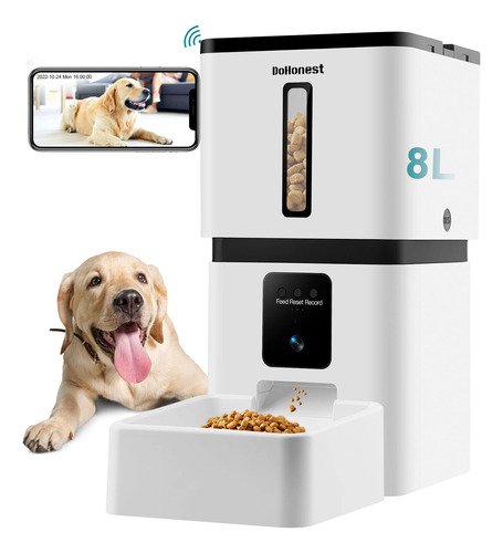 Comedero Automático Para Mascotas Con Cámara 5g Wifi Y Alime