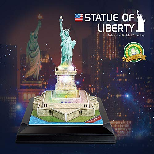 Rompecabezas 3d, Estatua De La Libertad, Luz Led