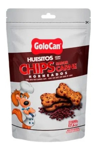 Golocan Snack Golosina Huesitos C/ Chips Carne Horneado 400g