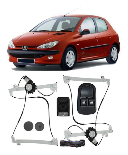 Kit Vidro Elétrico Peugeot 206 207 Dianteiro 4p Sensorizado