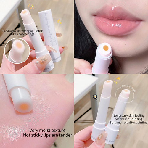 Bálsamo Labial Que Muda De Cor Em Sanduíche E Batom Hidratan