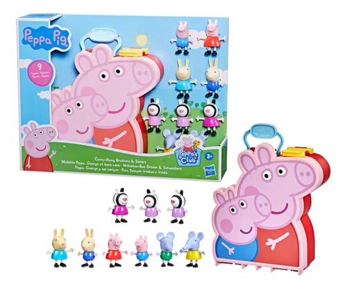 Set De Peppa Pig 9 Figuras Y Estuche