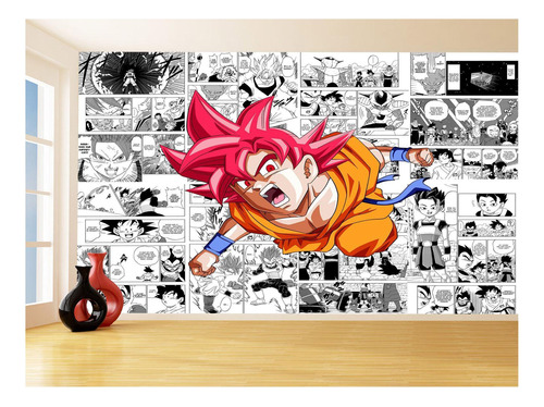 Papel De Parede Dragon Ball Goku Página Manga 3,5m Dbz685