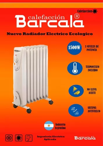 Radiador Barcala Bajo Consumo 1500w No Lleva Aceite Mym