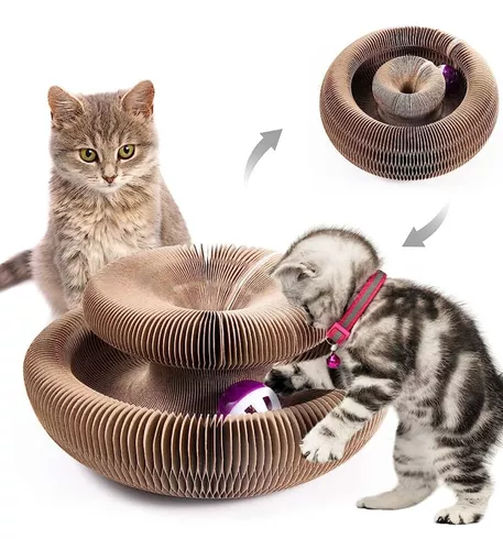 Brinquedo Arranhador De Gato Mágico Bola Guizo Dobrável Pet
