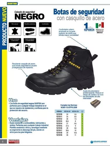 Botas De Seguridad Negras Casquillo Surtek 137519