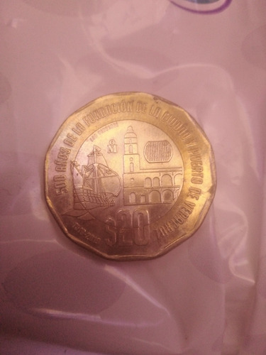 Moneda 20 Pesos 500 Años De La Fundación Ciudad Y Puerto De 