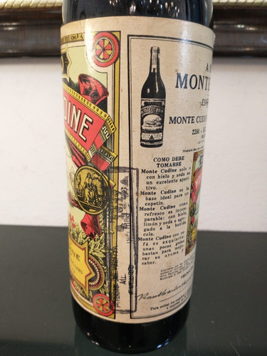 Imagen 7 de 10 de Antigua Botella De Amaro Monte Cudine 950cc
