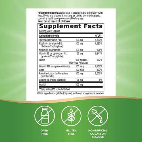 Nature's Way Complejo B-100 8 Vitaminas B 60 Cápsulas