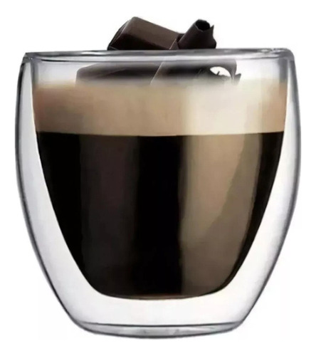 Vaso Taza Cafe Expresso 80ml Doble Pared De Vidrio