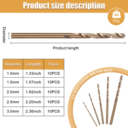 . Juego De Brocas De Cobalto Drillforce Tools M35 (50