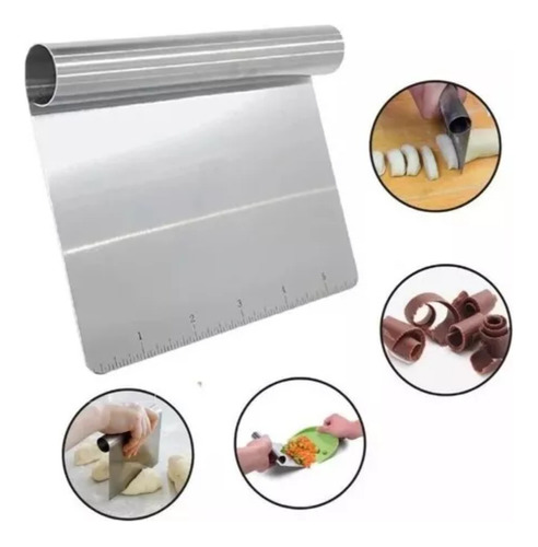 Espátula Cortador Raspador Inox De Massas Legumes Com Régua