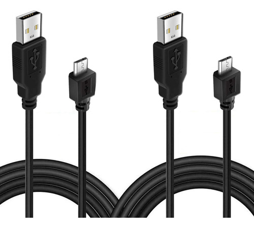 Pacote Com 2 Cabos Usb De Controle Ps4 De 3 M, Toque E Carre