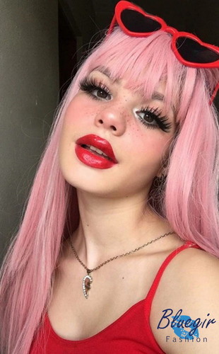 Peluca Rosa Con Flequillo Zero Two Peluca Para Cosplay