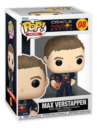 Max Verstappen Con Casco #8 Formula 1 Redbull Funko Pop2023