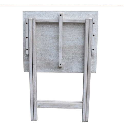Mesa Plegable De Madera Portátil De Jardín Multiusos Color Rectangular Natura Blanco