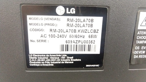 Tv LG 20 Modelo Rm20la70b