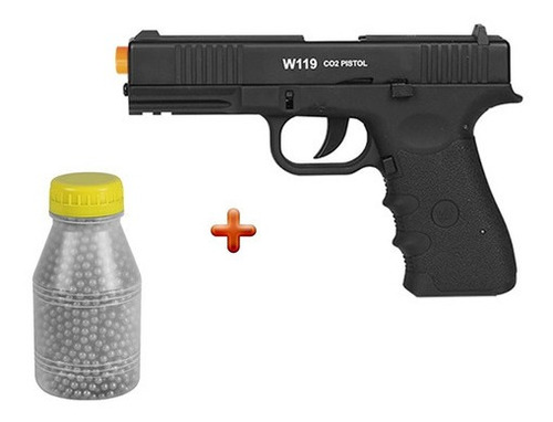 Pistola De Pressão Co2 Win Gun W119 Semi-metal 4.5mm +