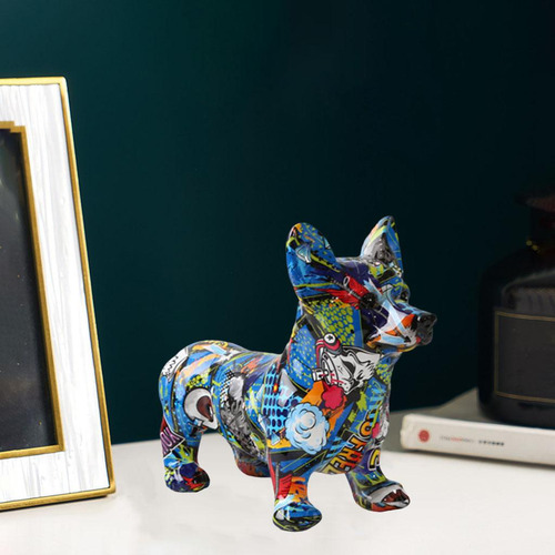 Estatuas De Corgi Artesanías De Resina De Color Estilo 4